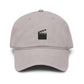 Washed Baseball Cap with Film Clapper Embroidery – Vintage Crew Hat for Filmmakers & Movie Fans Hats Printify One size Gray