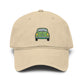 Vintage Green Car Embroidered Baseball Cap — Washed Cotton Dad Hat Hats Printify One size Khaki