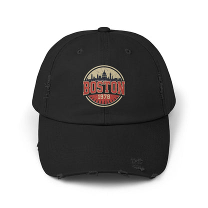 Boston Distressed Cap - Vintage City Skyline Dad Hat (1978)