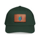 Leather Patch Baseball Cap — Retro Grenade Patch Hat Hats Printify One size Dark Green / Light Brown patch Rectangle