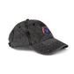 Vintage Embroidered Owl Dad Hat — Washed Gray Cap Hats Printify