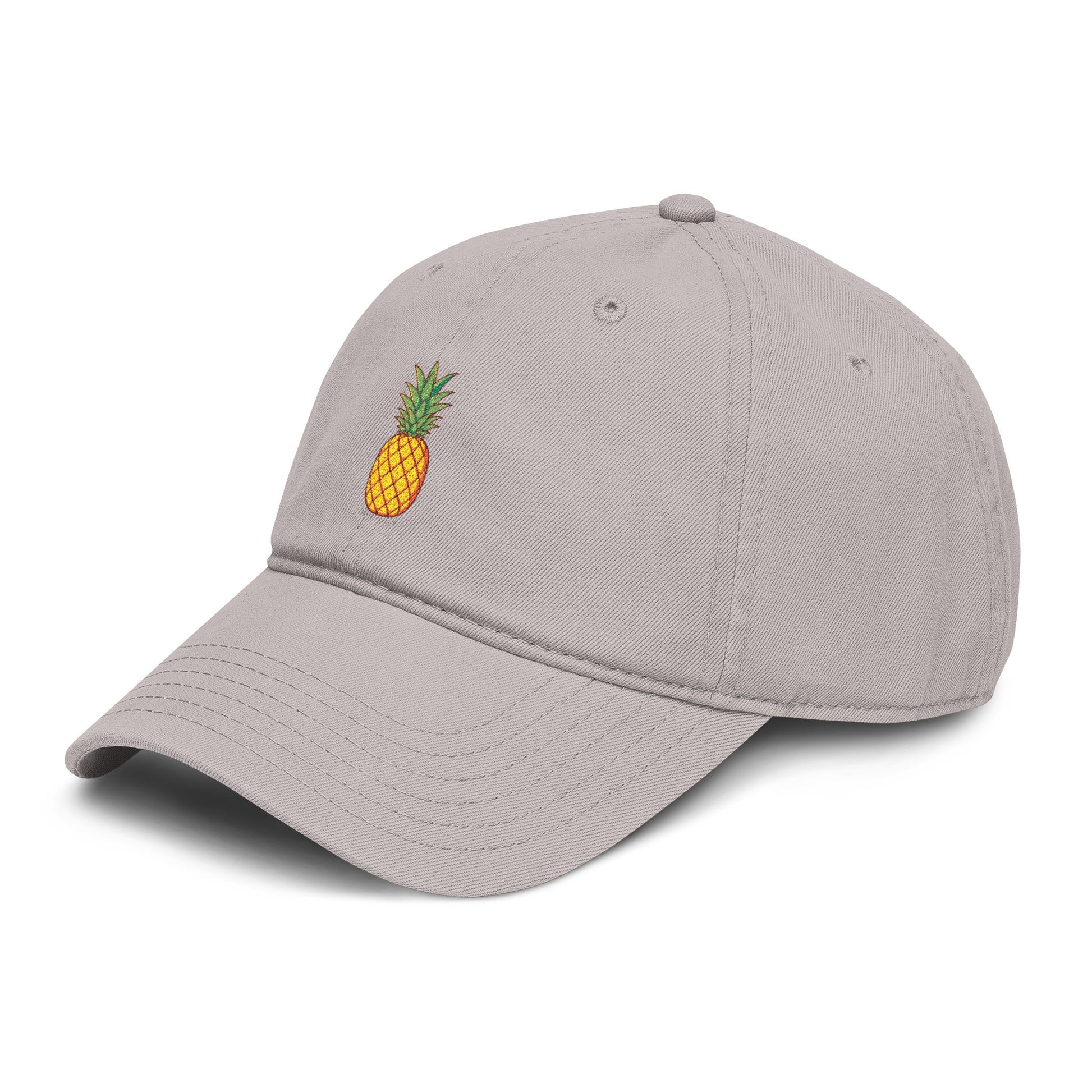 Pineapple Embroidered Washed Baseball Cap Hats Printify