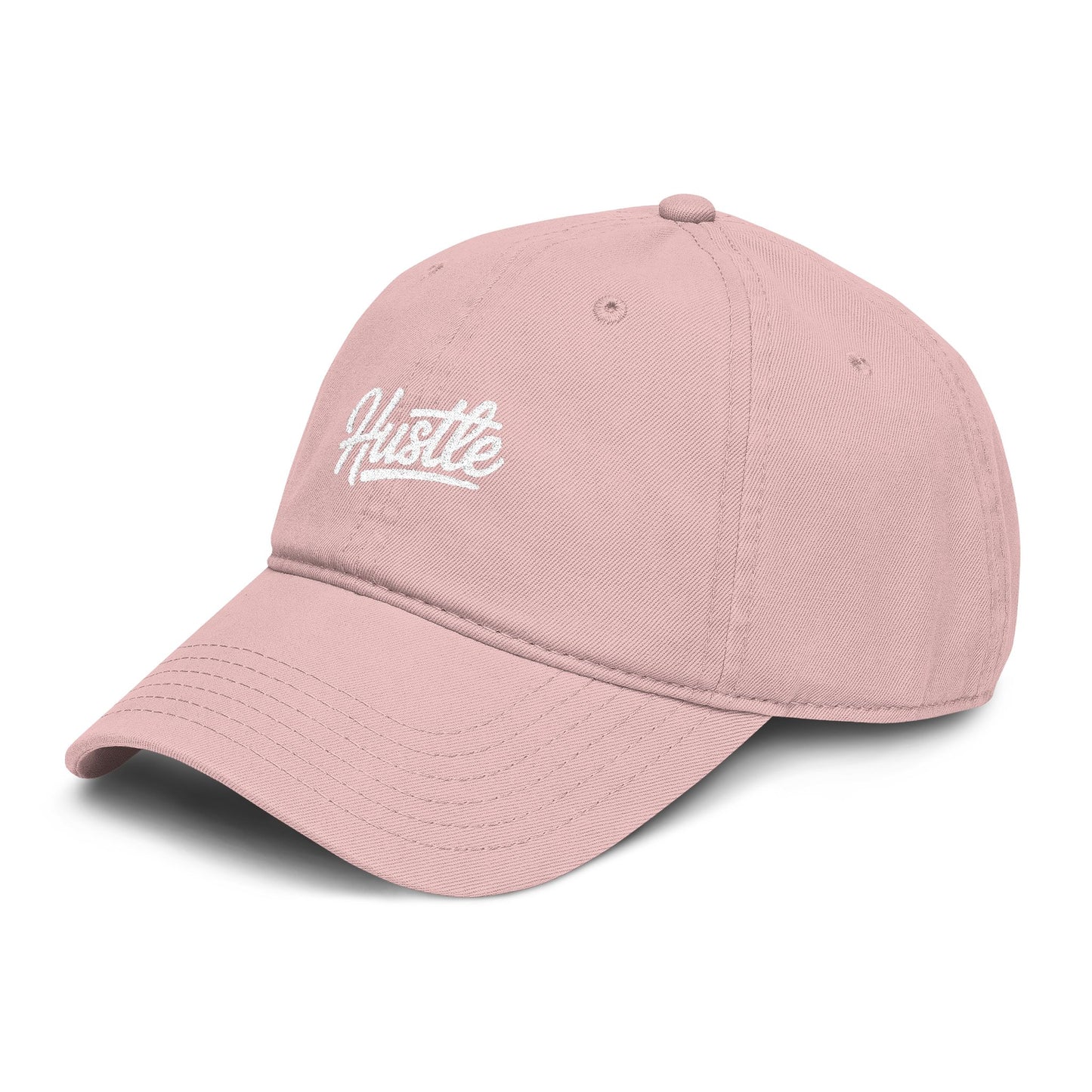 Hustle Washed Baseball Cap — Vintage Script Embroidered Hat