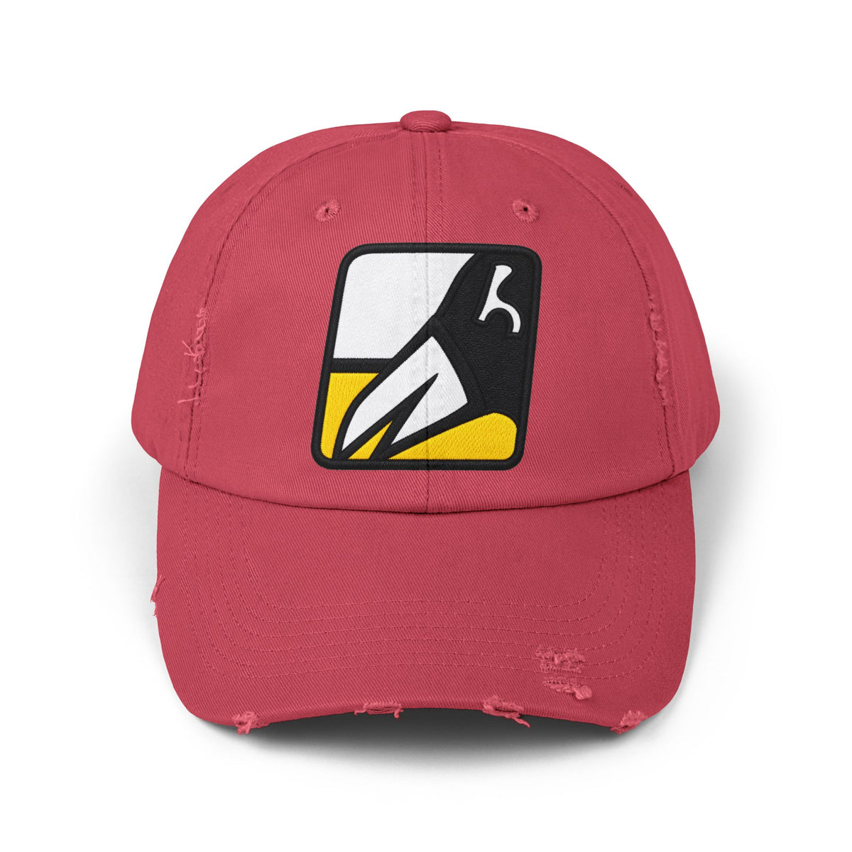Unisex Distressed Cap Hats Printify Dashing Red One size