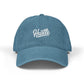 Hustle Embroidered Denim Hat — Casual Adjustable Baseball Cap Hats Printify One size Blue