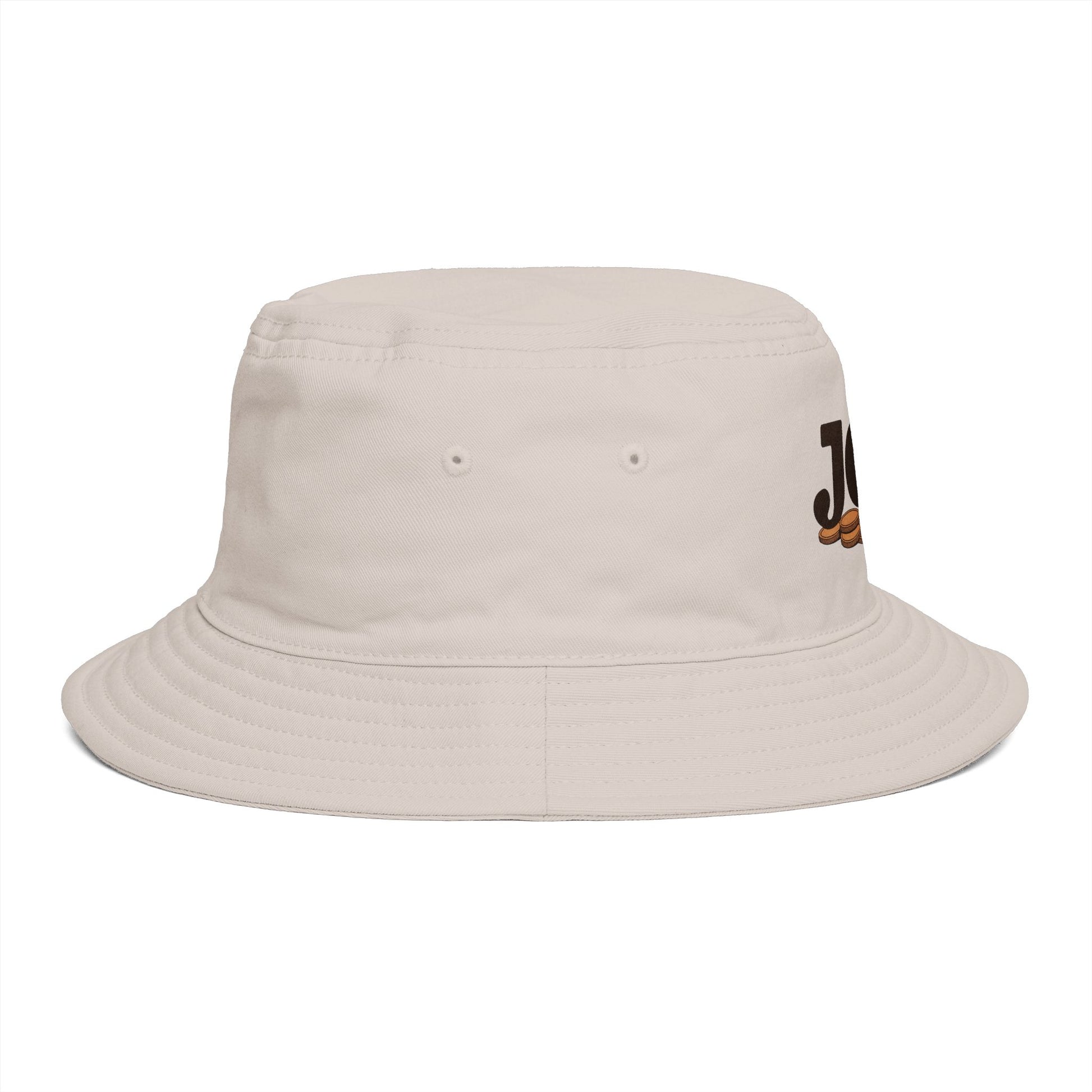 Bucket Hat — 'Jew' Logo with Bagels Embroidery | Retro Jewish Food Pride Cap Hats Printify