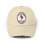 Distressed Surf Cap — "Filthy Flamingo Surf Gang" Embroidered Patch Hat Hats Printify Stone One size