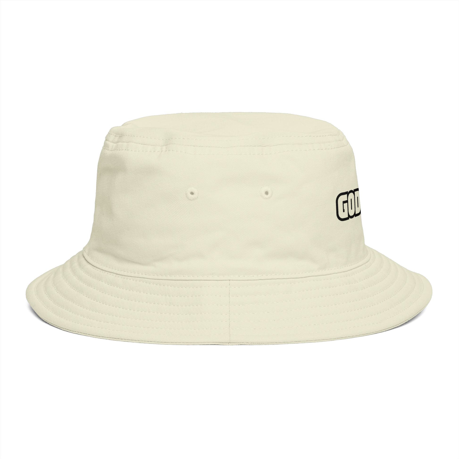 Godspeed Bucket Hat — Retro Script Embroidered Brown Sun Hat Hats Printify