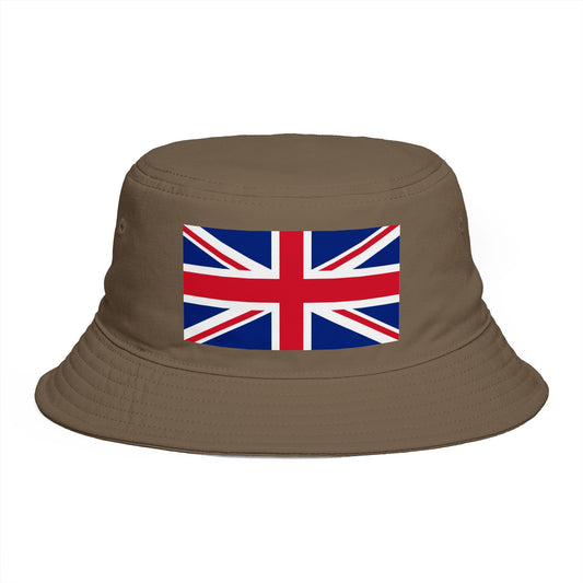 Union Jack Bucket Hat — British Flag Cotton Sun Hat Hats Printify