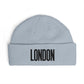 London Cuff Beanie – Embroidered City Knit Hat Hats Printify One size Powder