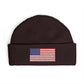 American Flag Cuff Beanie – Embroidered USA Knit Hat Hats Printify One size Plum