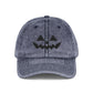 Vintage Pumpkin Face Halloween Cap Hats Printify One size Navy