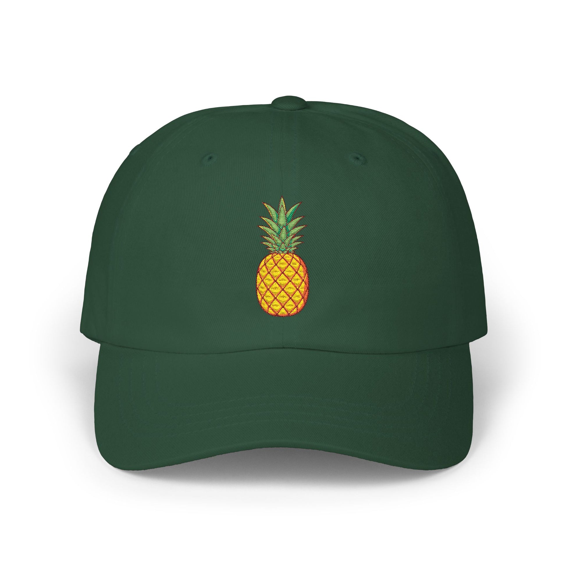 Pineapple Embroidered Dad Cap — Tropical Pineapple Baseball Hat Hats Printify Spruce One size