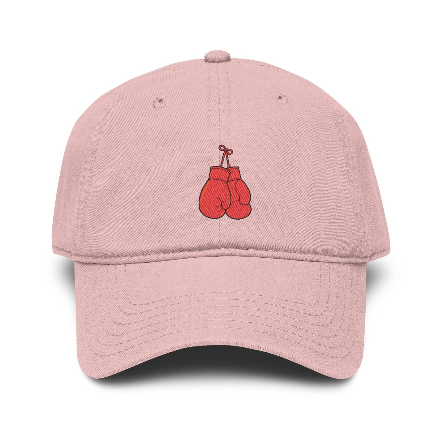 Washed Baseball Cap with Embroidered Red Boxing Gloves — Vintage Sport Dad Hat Hats Printify One size Dusty Rose