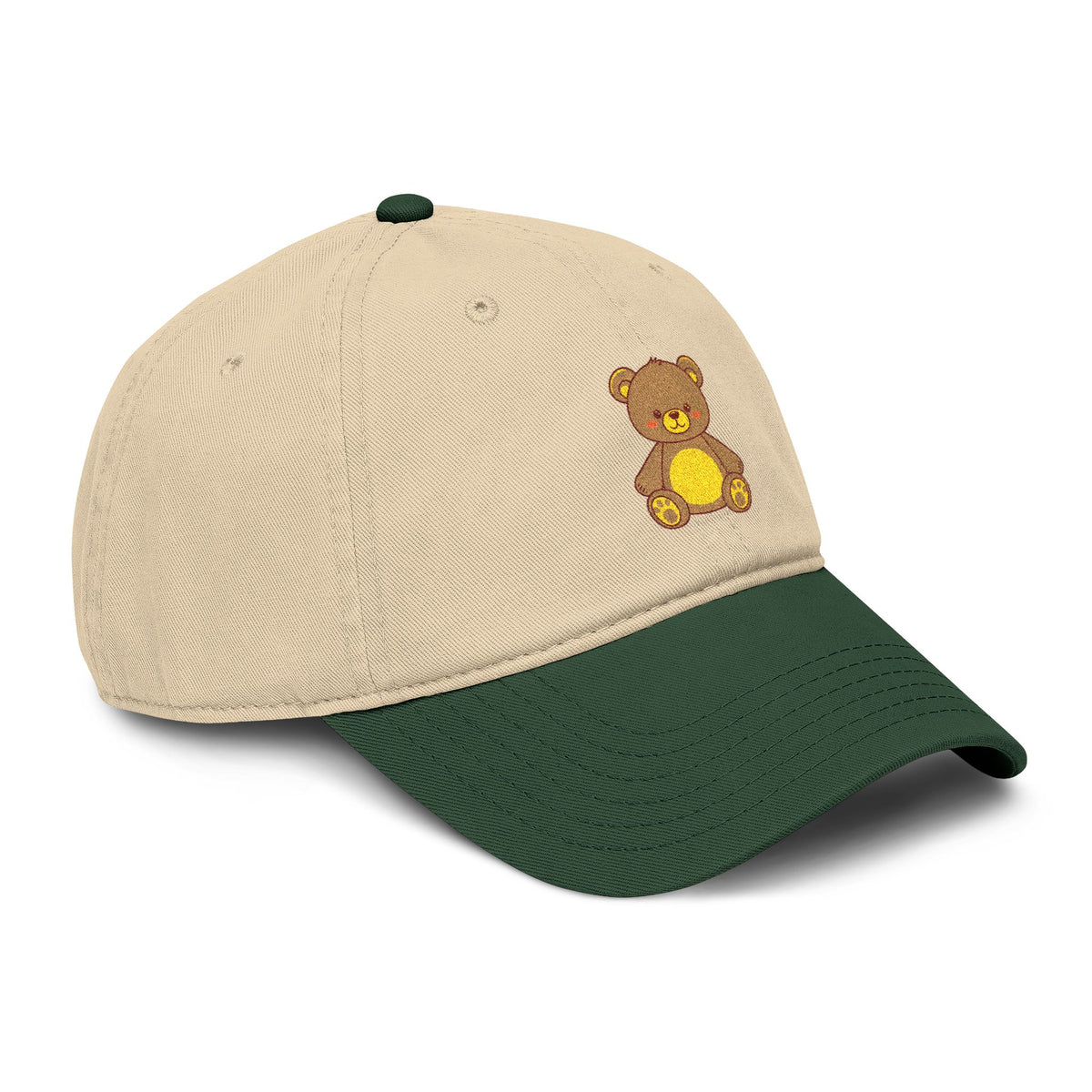 Embroidered Golden Teddy Baseball Cap Hats Printify