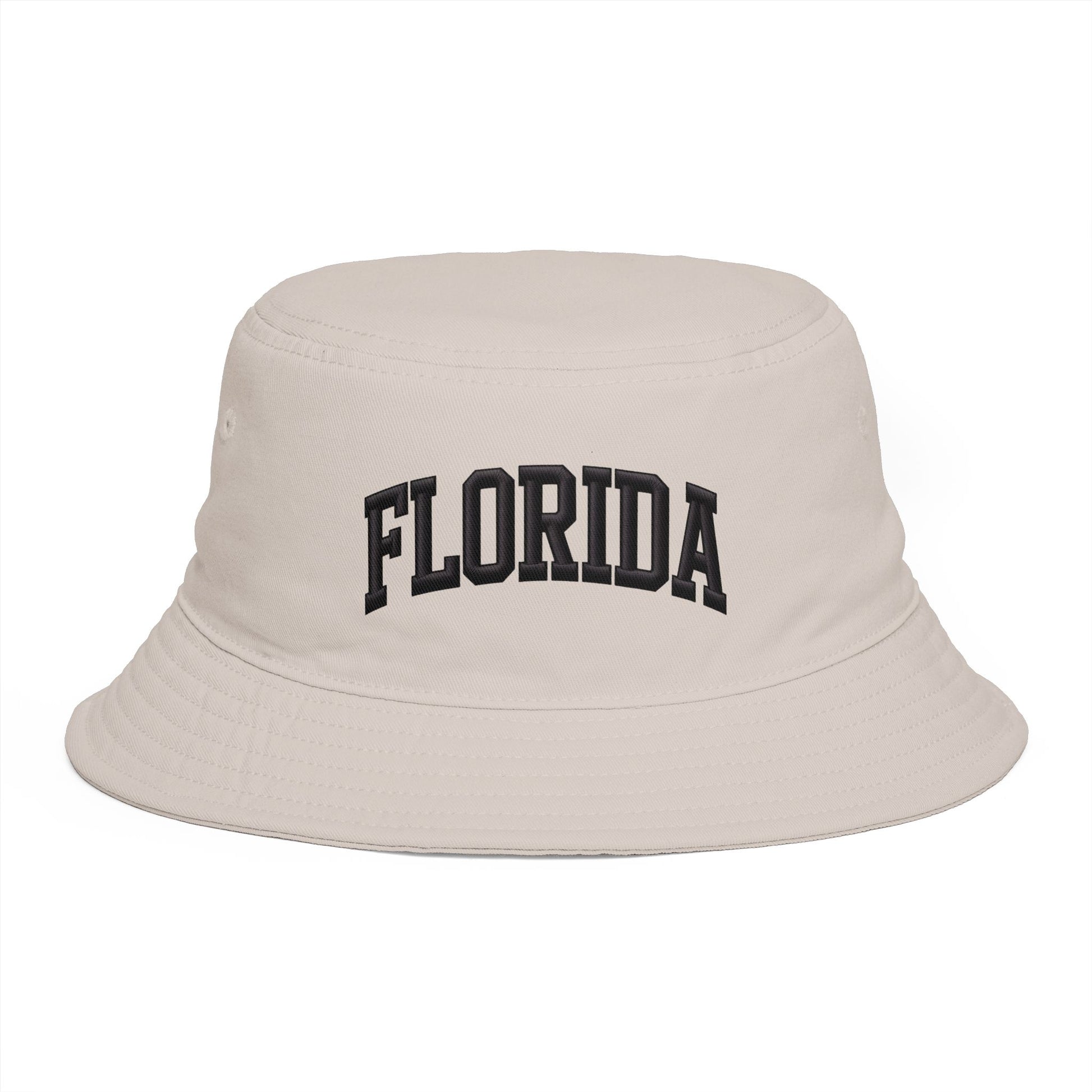 Florida Embroidered Bucket Hat — Retro Collegiate Sun Hat Hats Printify One size Bone