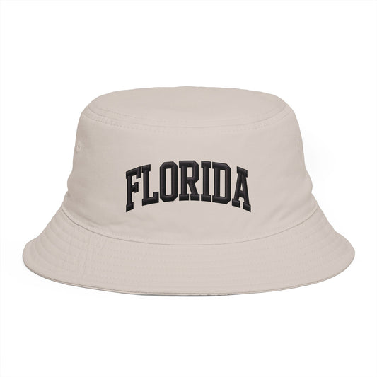 Florida Embroidered Bucket Hat — Retro Collegiate Sun Hat Hats Printify One size Bone
