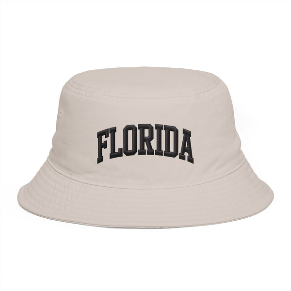 Florida Embroidered Bucket Hat — Retro Collegiate Sun Hat Hats Printify One size Bone