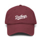 Dirtbags Script Baseball Cap — Washed Cotton Vintage Dad Hat Hats Printify One size Maroon