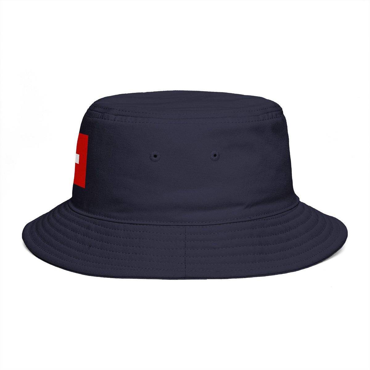 Swiss Cross Brown Bucket Hat — Alpine Flag Patch Sun Hat Hats Printify