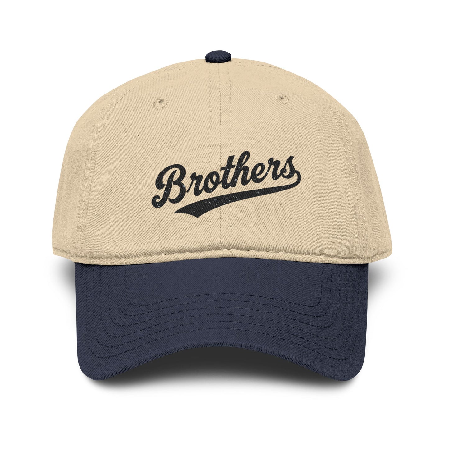 Brothers Embroidered Washed Baseball Cap Hats Printify