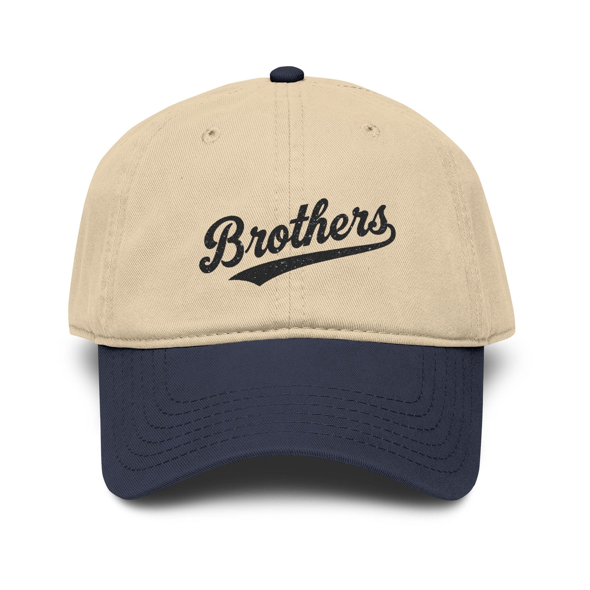 Brothers Embroidered Washed Baseball Cap Hats Printify