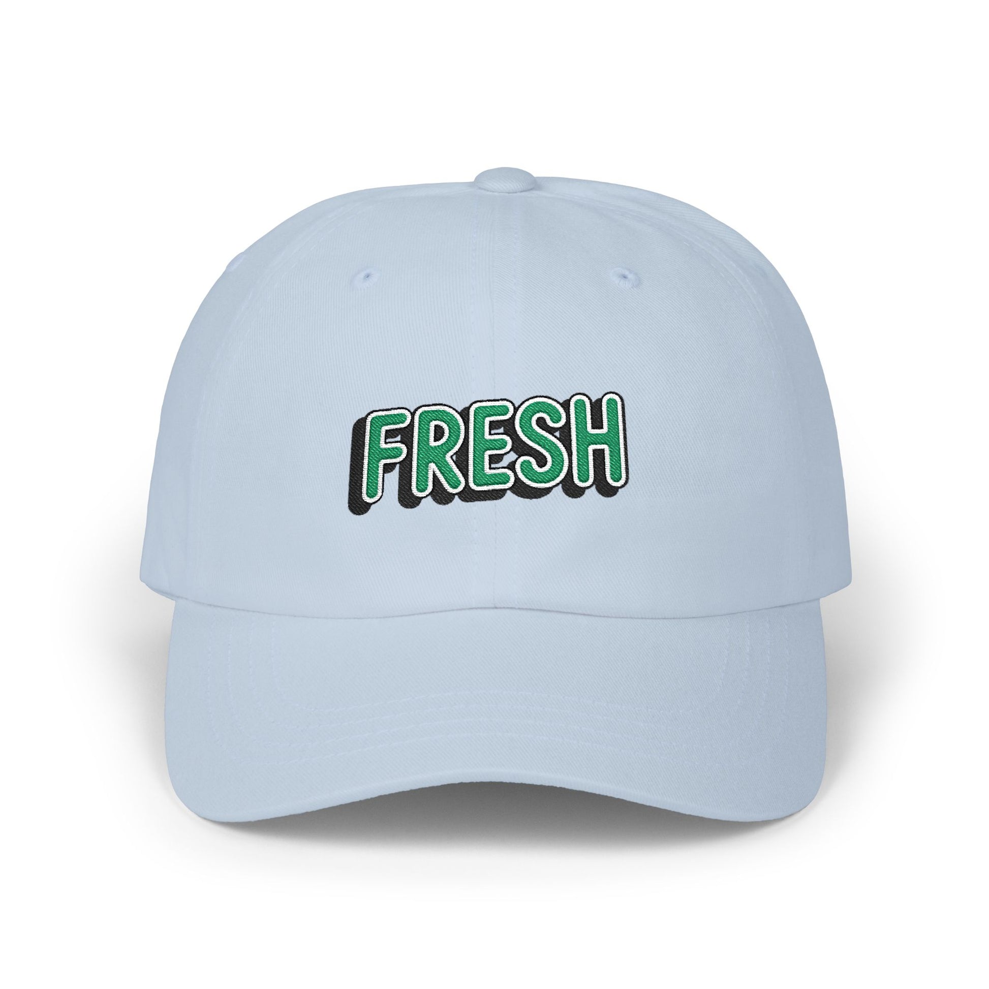 Fresh Embroidered Dad Cap — White Casual Baseball Hat Hats Printify Light Blue One size