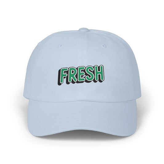 Fresh Embroidered Dad Cap — White Casual Baseball Hat Hats Printify Light Blue One size