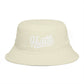 Hustle Embroidered Bucket Hat — Retro Script Streetwear Cap Hats Printify