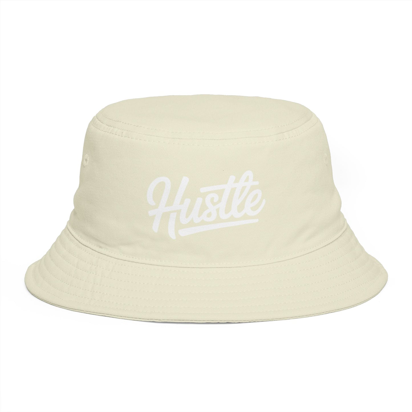 Hustle Embroidered Bucket Hat — Retro Script Streetwear Cap Hats Printify