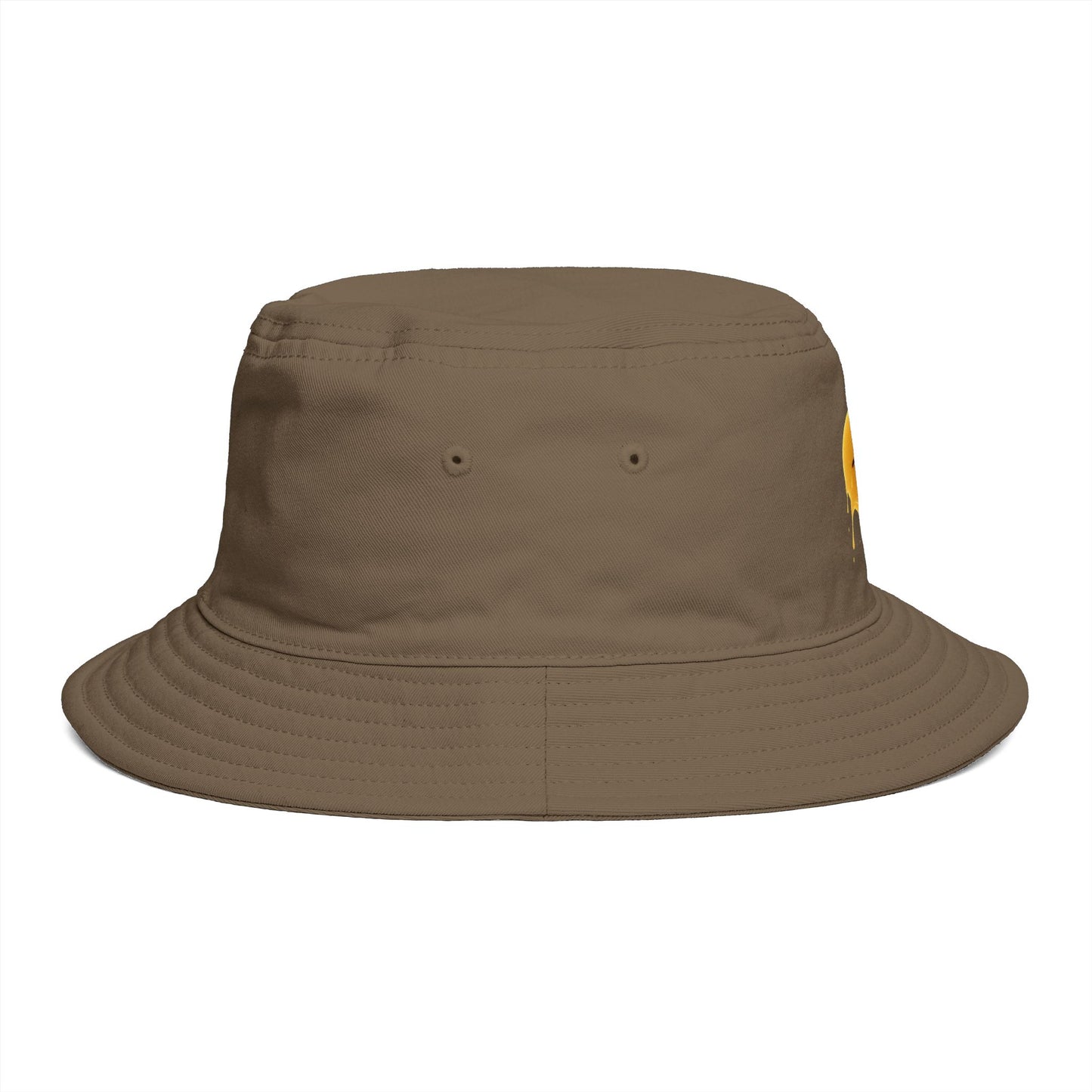 Smiley Drip Bucket Hat — Retro Melted Smile Face Sun Hat