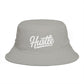 Hustle Embroidered Bucket Hat — Retro Script Streetwear Cap Hats Printify One size Storm