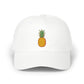 Pineapple Embroidered Dad Cap — Tropical Pineapple Baseball Hat Hats Printify White One size