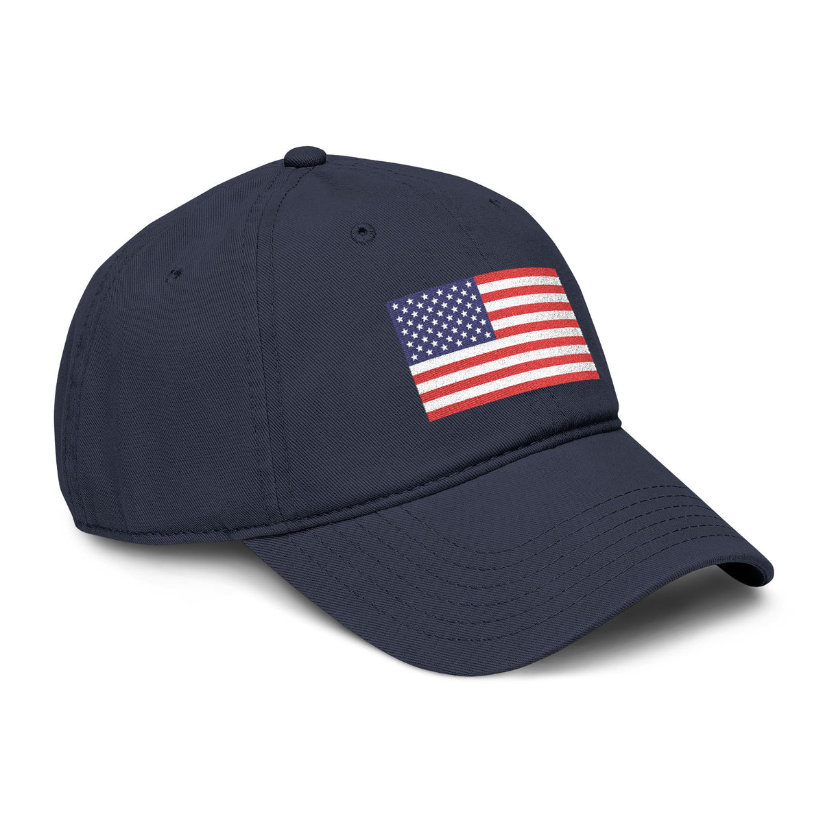 Embroidered American Flag Baseball Cap — Washed Cotton Patriotic Hat for 4th of July Hats Printify