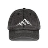 Vintage Embroidered Mountain Cap — Washed Red Dad Hat Hats Printify One size Black