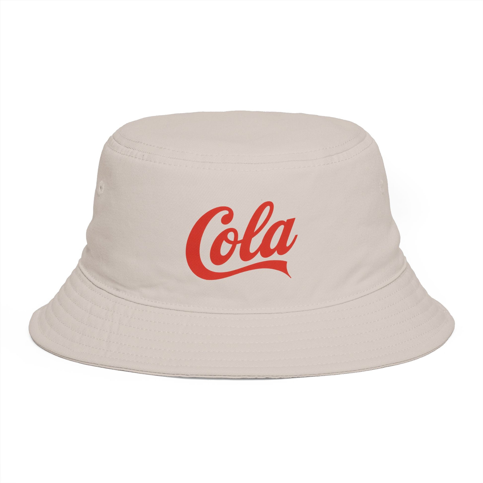 Cola Logo Brown Bucket Hat – Retro Soda-Inspired Summer Hat Hats Printify One size Bone