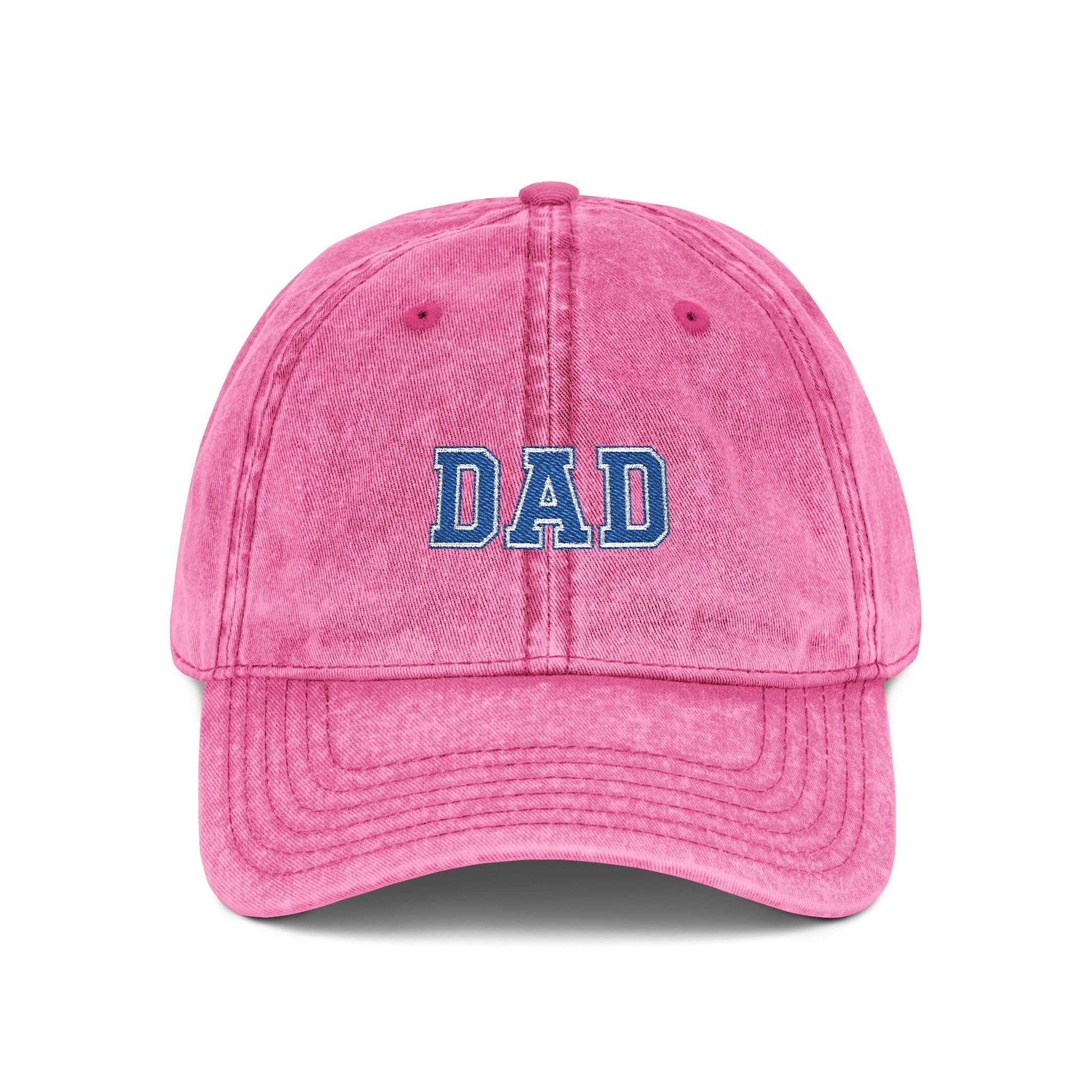 Dad Embroidered Vintage Cap — Washed Red Baseball Hat for Father’s Day Hats Printify One size Pink