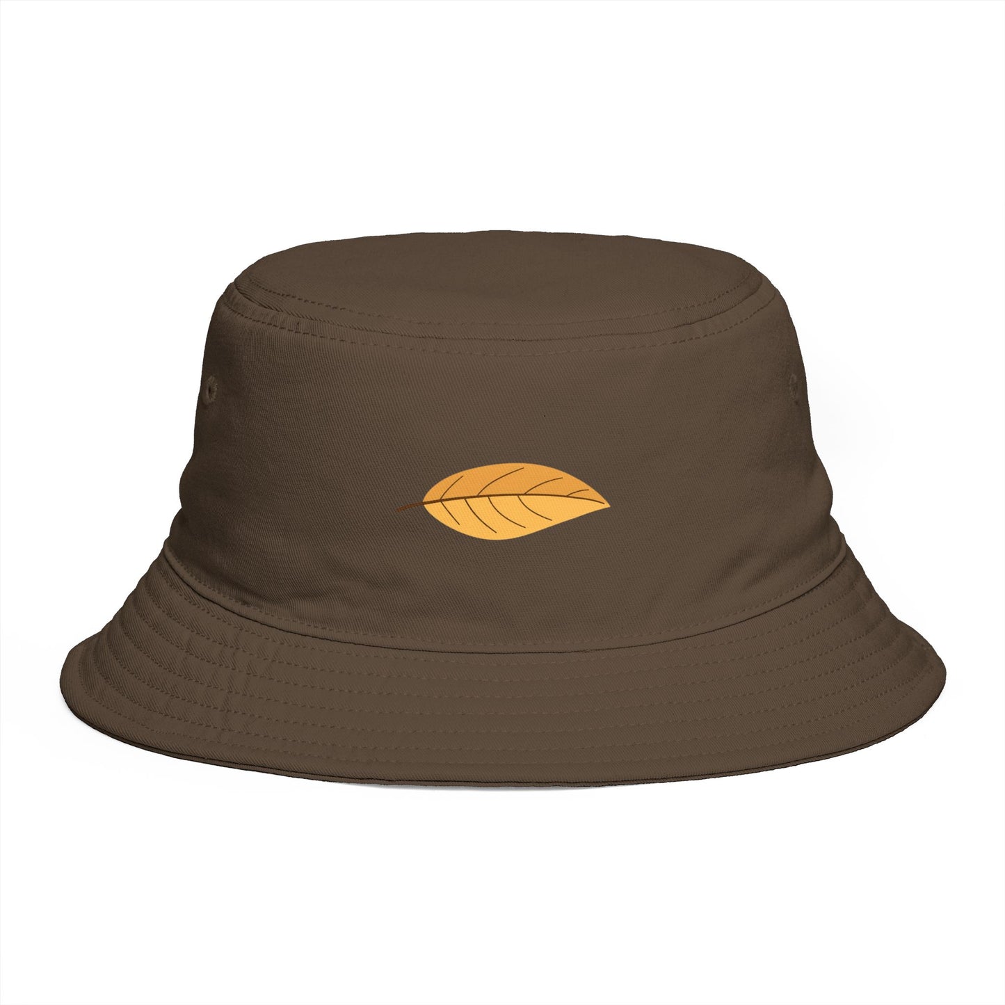 Autumn Leaf Bucket Hat — Brown Fall Outdoor Sun Hat