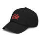 Washed Cotton Baseball Cap with Retro "Cola" Script Embroidery Hats Printify
