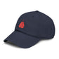 Washed Baseball Cap with Embroidered Red Boxing Gloves — Vintage Sport Dad Hat Hats Printify