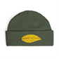 Embroidered Golden Leaf Cuff Beanie Hats Printify One size Cypress