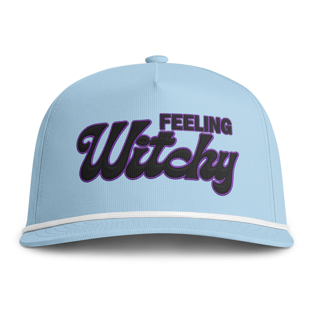 Feeling Witchy Rope Cap – Halloween Embroidered Hat Hats Printify Chambray Adjustable