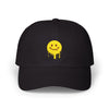 Smiling Melt Dad Cap — Dripping Smiley Embroidered Baseball Hat Hats Printify Black One size