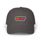 Dad Cap — White Embroidered "war" Patch Hat Hats Printify Dark Grey One size