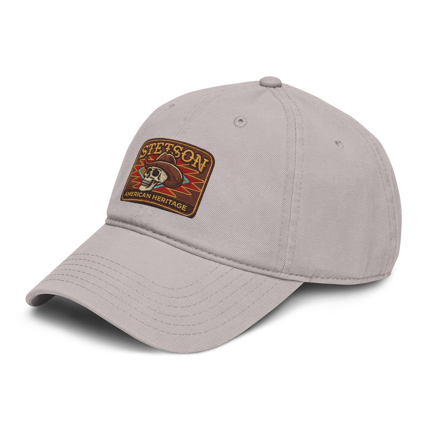 Stetson Skull Patch Baseball Cap — Vintage American Heritage Washed Hat Hats Printify