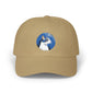 Dad Cap – White Embroidered Dog in Snow Patch Hat Hats Printify Khaki One size