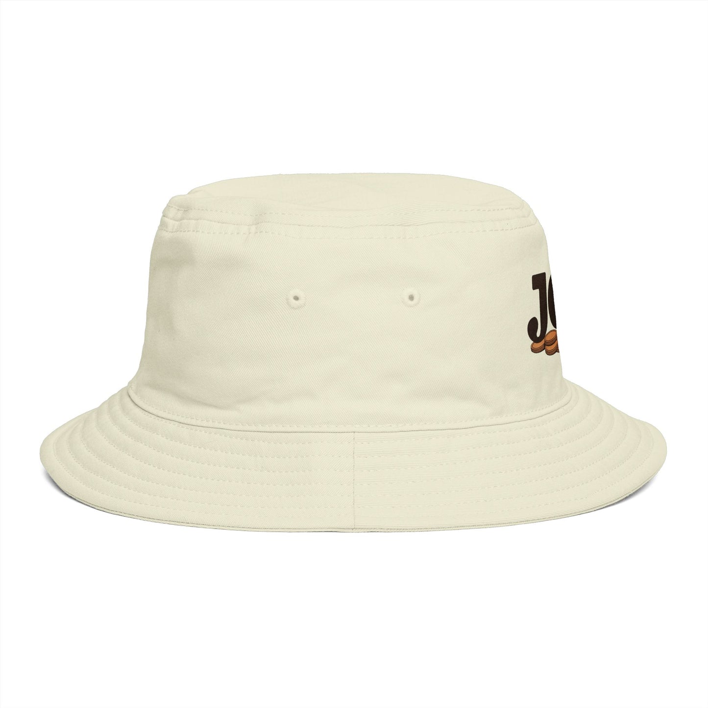 Bucket Hat — 'Jew' Logo with Bagels Embroidery | Retro Jewish Food Pride Cap