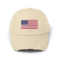 Distressed American Flag Cap — Vintage USA Baseball Hat Hats Printify Stone One size