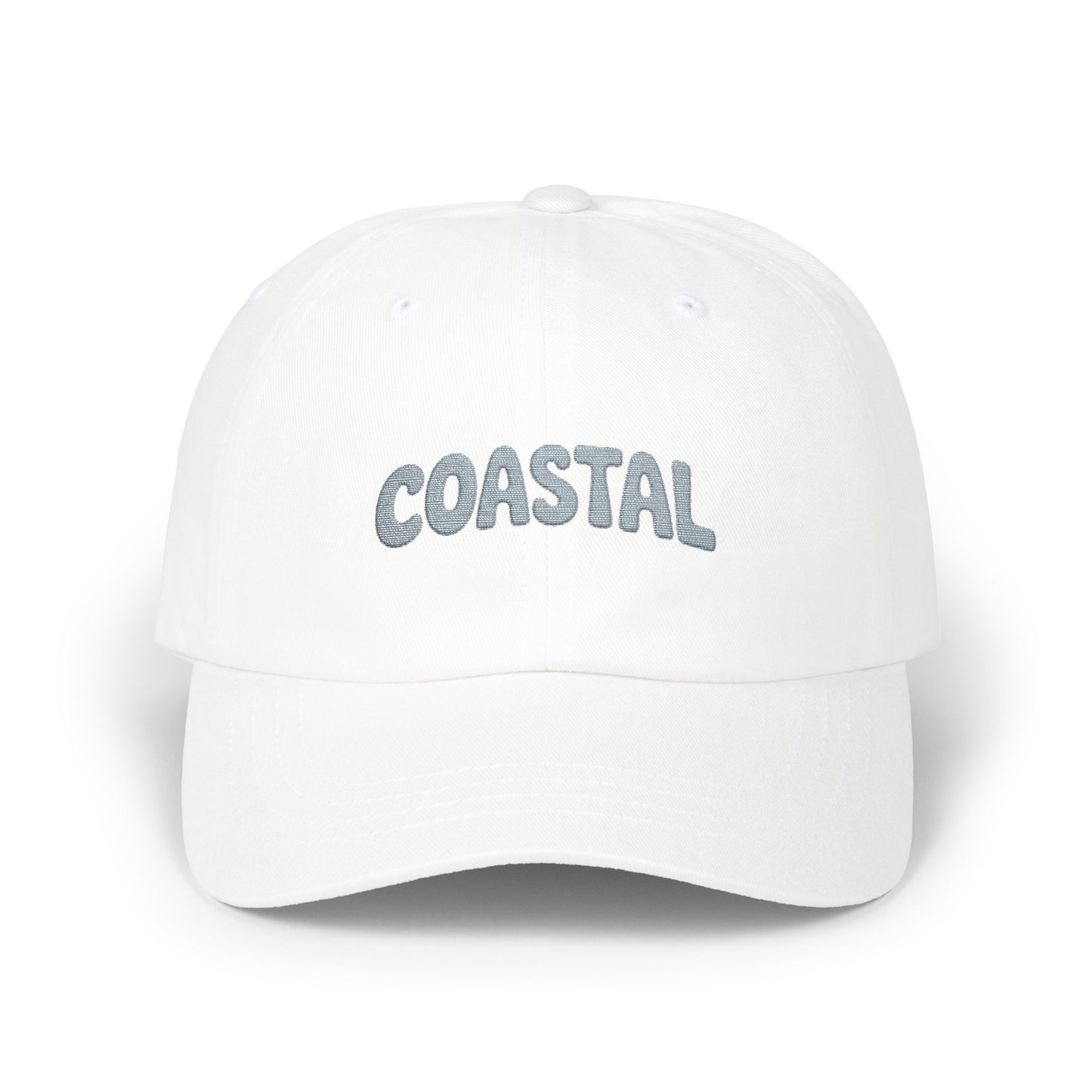 Coastal Dad Cap – Embroidered Beach Vibes Baseball Hat Hats Printify White One size