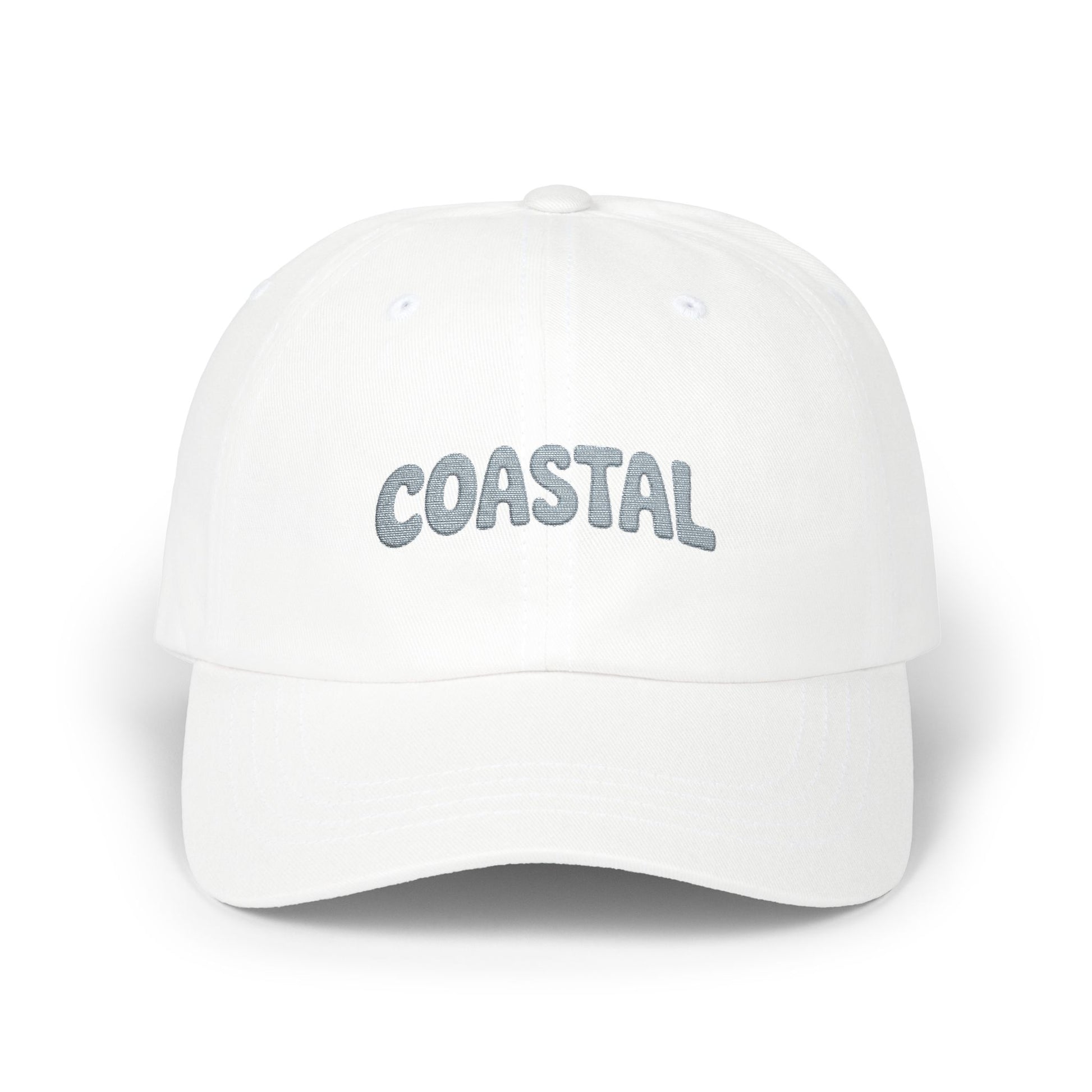 Coastal Dad Cap – Embroidered Beach Vibes Baseball Hat Hats Printify White One size